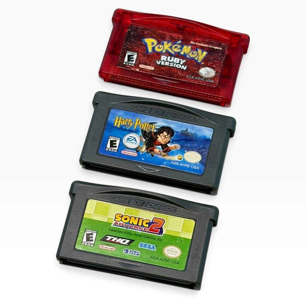 Nintendo Game Boy Advance GBA Game Lot Pokemon Ruby Sonic Advance 2 Harry Potter